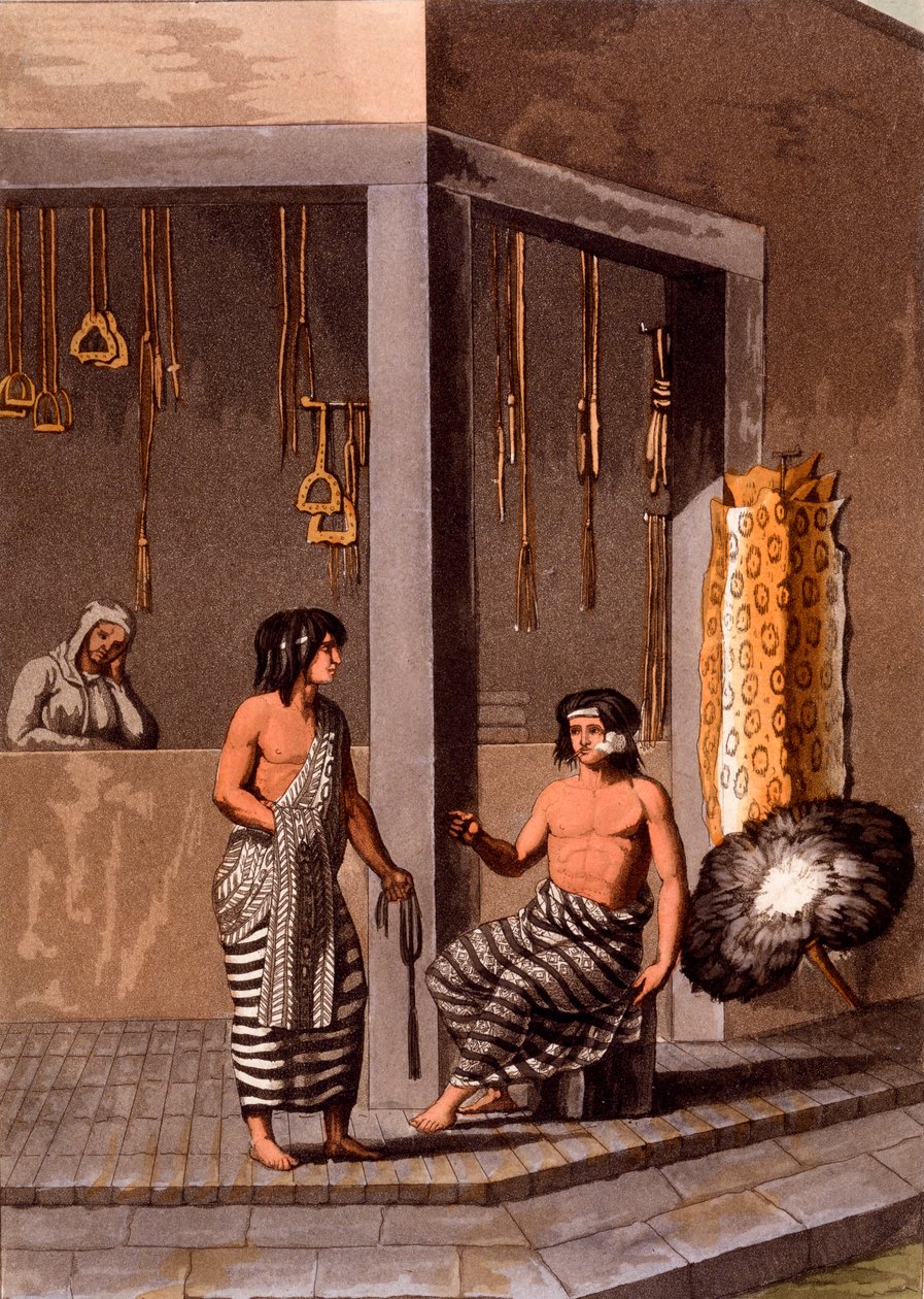Pampas Indians v obchodě jménem Indiano, Calle de-los-Torres, Buenos Aires, cca 1820-30s od Italian School
