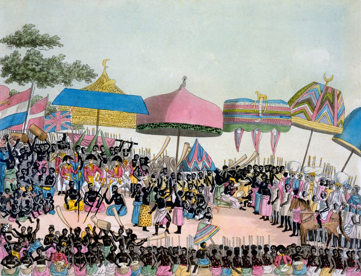 Panoramatický pohled na Yam Custom, z Costumi dei... Giulio Ferrario, cca 1820-30s od Italian School