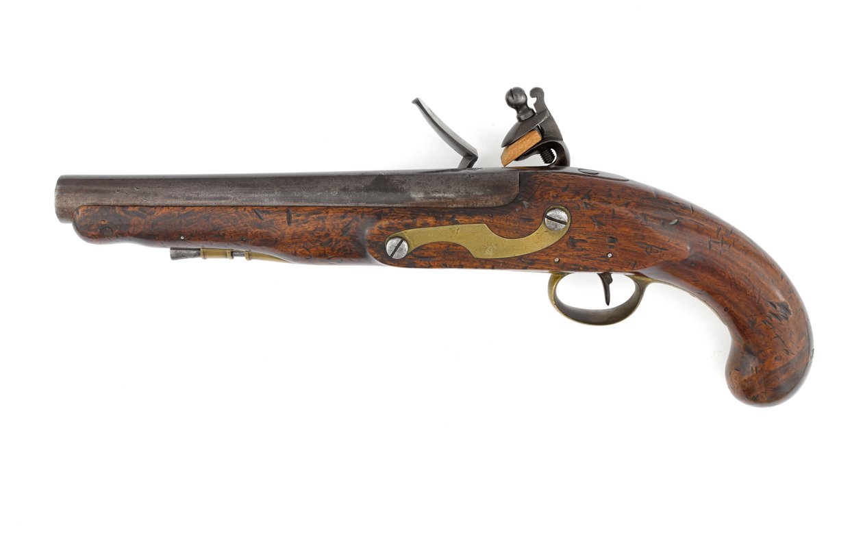 Kamínková pistole vzor 1796 pro těžké dragouny, variace s nabijákovou trubkou a zámkem se vzorem Ordnance, cca 1800 (pistole, křesadlový zámek, vzor 1796 těžký dragoun) od Italian School
