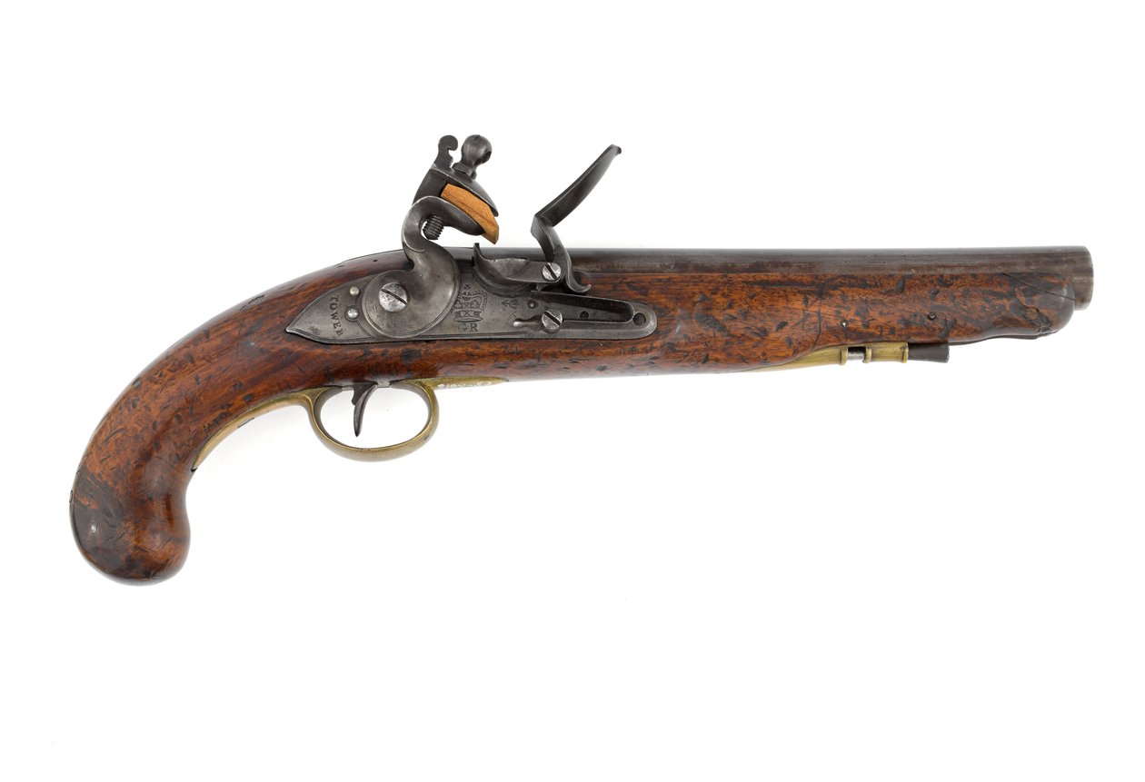 Kamínková pistole vzor 1796 pro těžké dragouny, variace s nabijákovou trubkou a zámkem se vzorem Ordnance, cca 1800 (pistole, křesadlový zámek, vzor 1796 těžký dragoun) od Italian School