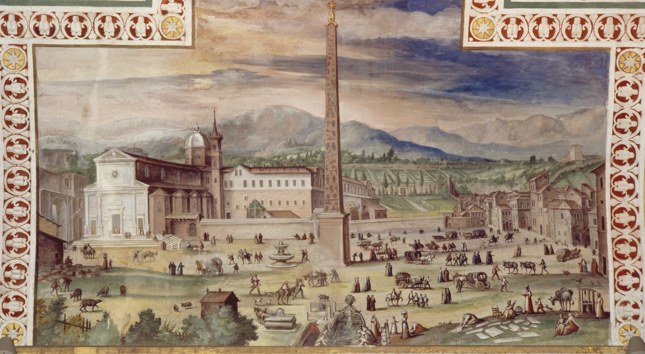 Piazza del Popolo, Řím od Italian School