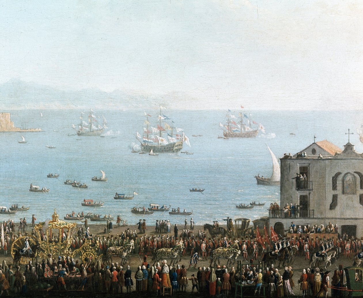 Piedigrotta slavnost v Neapoli 8. září Detail královského průvodu - Obraz počátku 19. století - Museo Nazionale di San Martino Neapol od Italian School