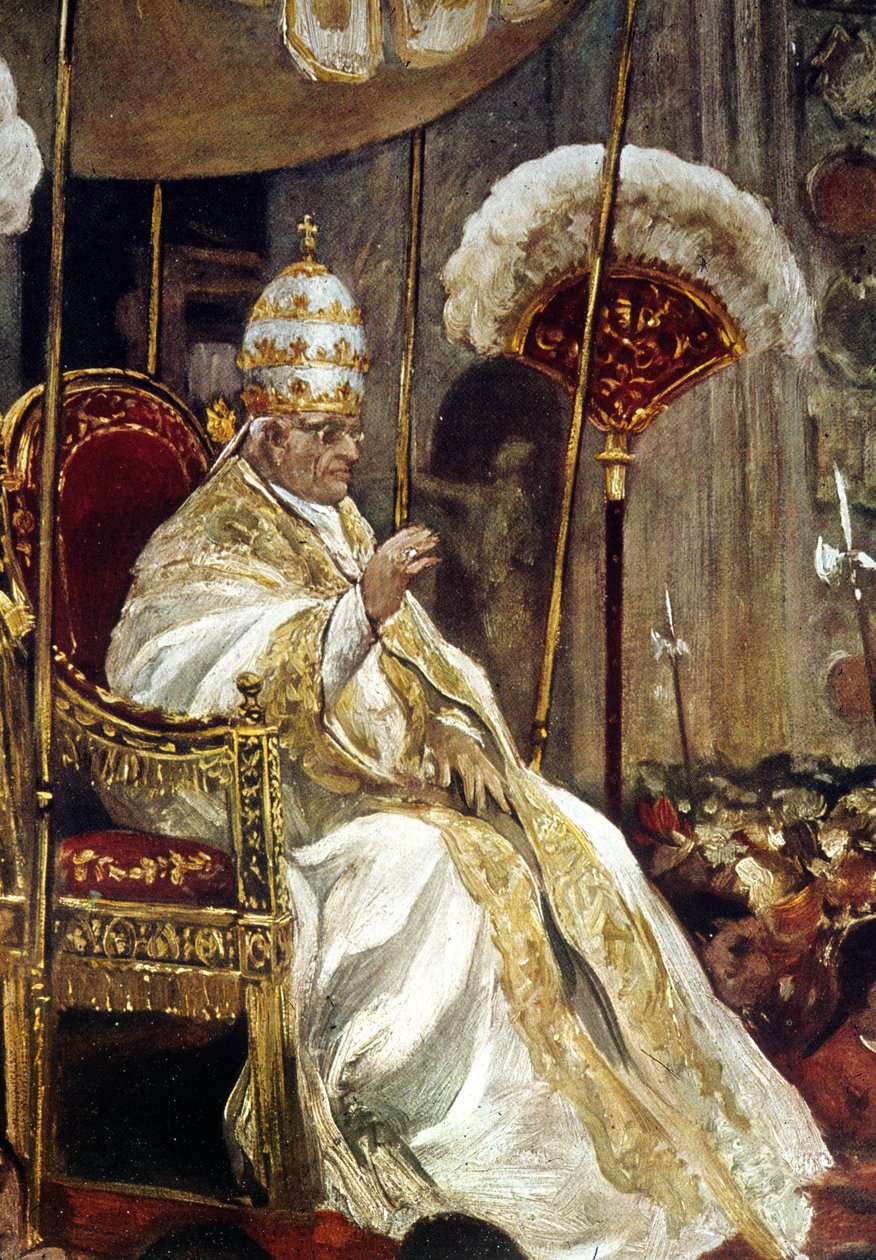 Svatý otec Pius XI. přichází do baziliky svatého Petra a nese "Sedia gestatoria", Velikonoce 1937 (olej na plátně) od Italian School