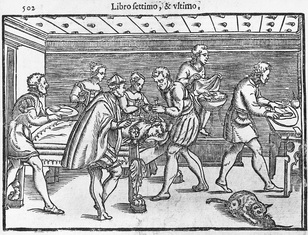 Deska zobrazující trepanaci lebky od Italian School