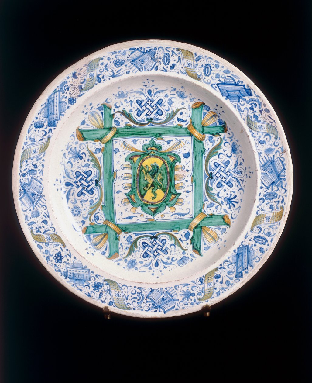 Talíř s Rampant Lion, výrobce Cafaggiolo od Italian School