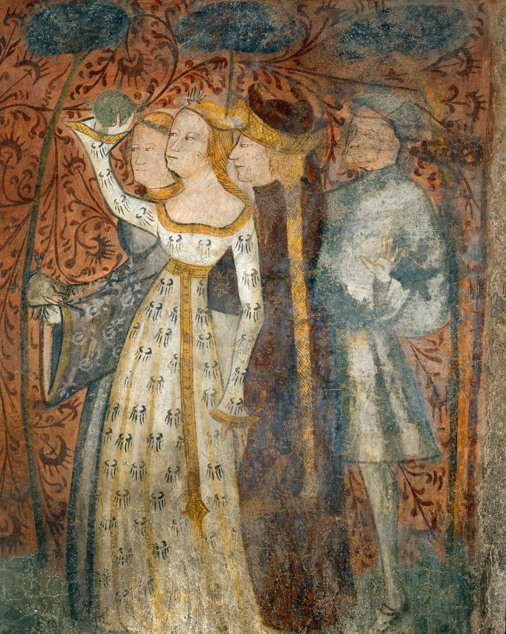 Hraní míčové hry, detail ze scén z turnaje a dvorský život z Casa dEstate (Letní dům), 1388-1400 od Italian School