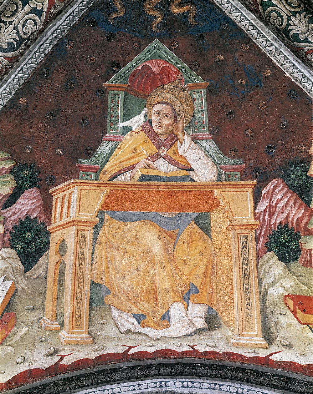 Papež Řehoř I., v kapli sv. Markéty Antiochijské, klenba svatyně Santa Maria Assunta (freska) od Italian School