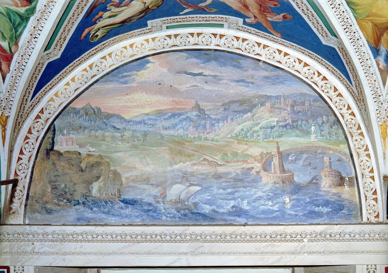 Přístavní scéna od Italian School