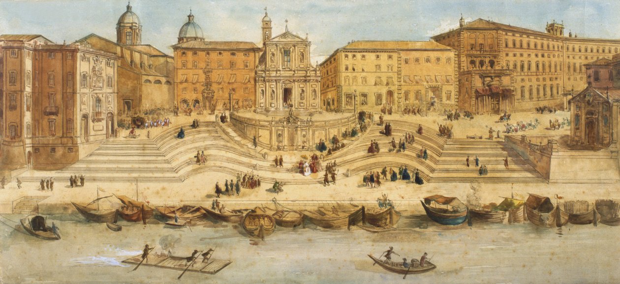 Přístav Ripetta od Italian School