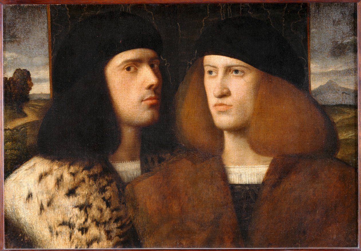 Portrait de deux jeunes hommes - Portrét dvou mladých mužů ... od Italian School