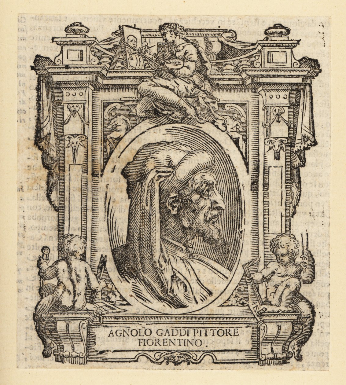 Portrét Agnolo Gaddi, italský malíř z Florencie, cca 1350-1396 od Italian School