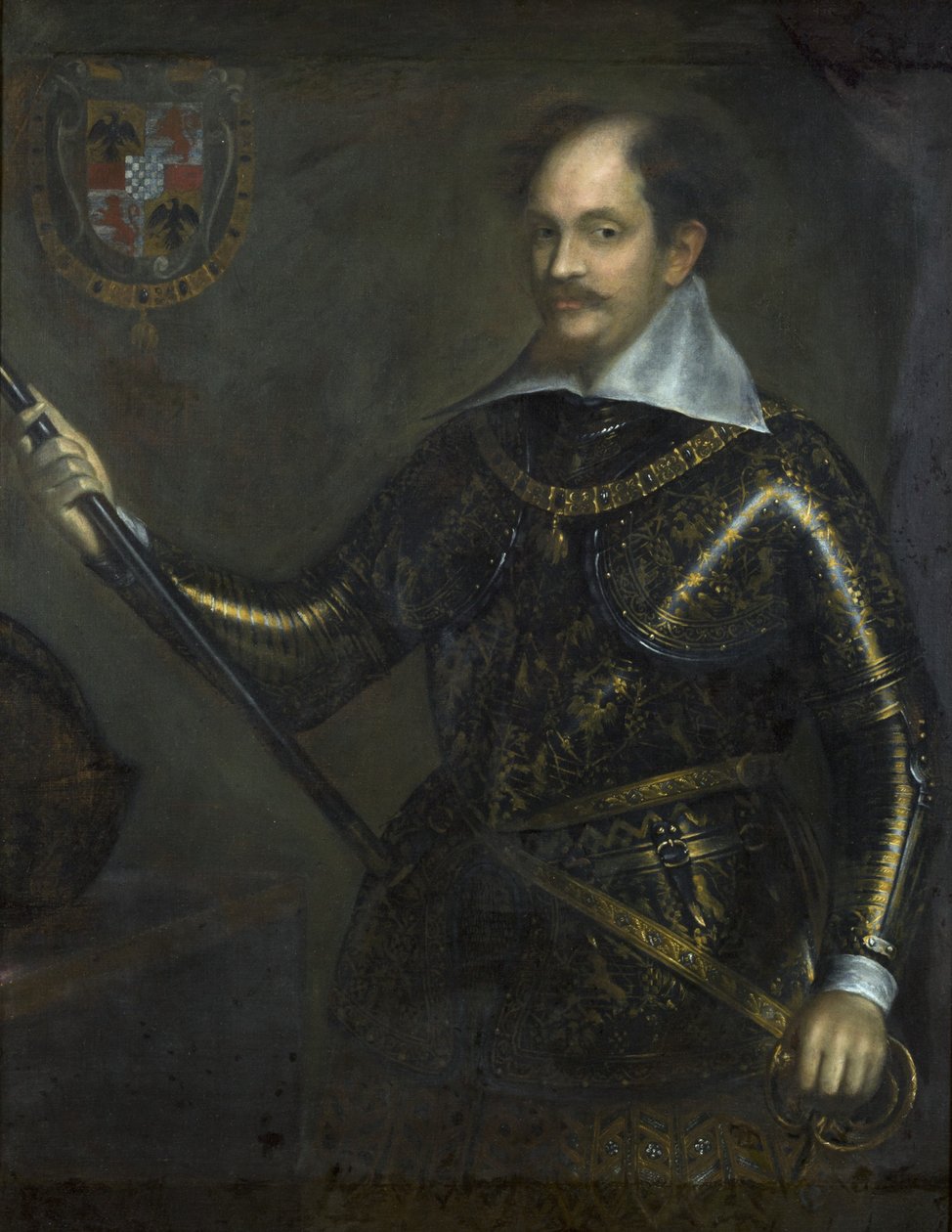 Portrét Alessandra I Pico della Mirandola, markýze z Concordie a vévody z Mirandoly, v brnění, 1622 od Italian School