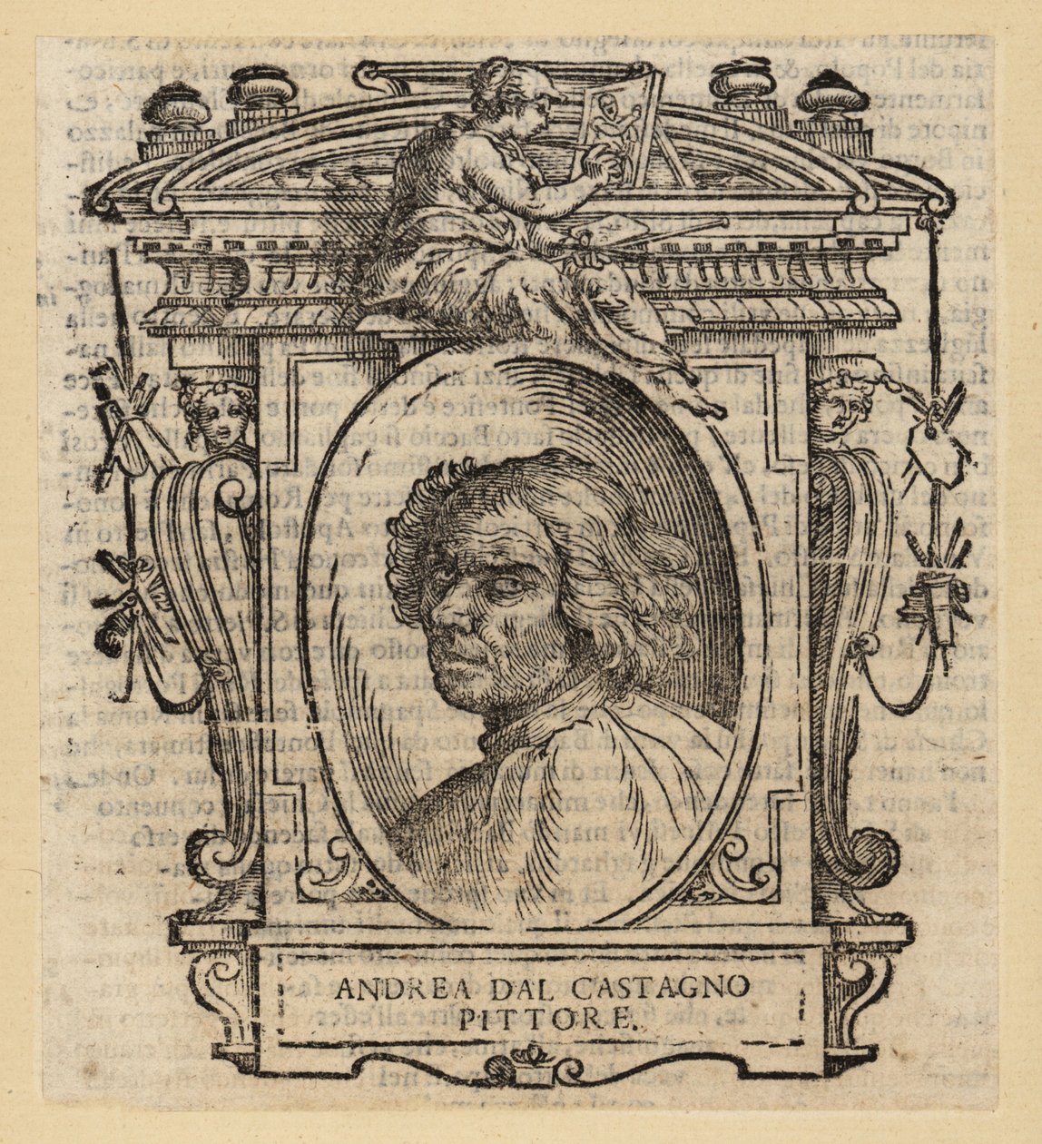 Portrét Andrea dal Castagno, italský malíř z Florencie, cca 1419-1457 od Italian School