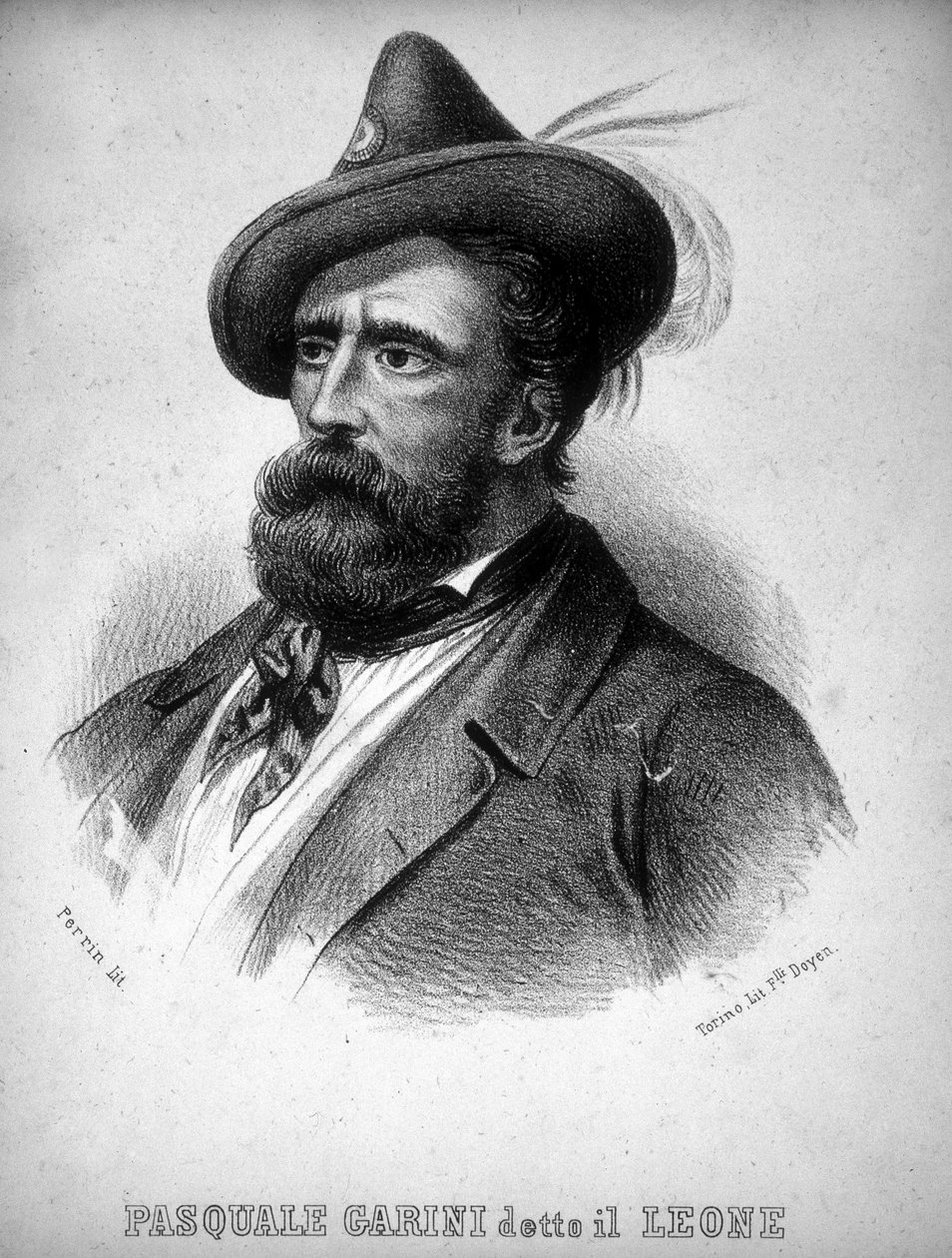 Portrét Briganda Pasquale Gariniho, známého jako „Lev“ od Italian School