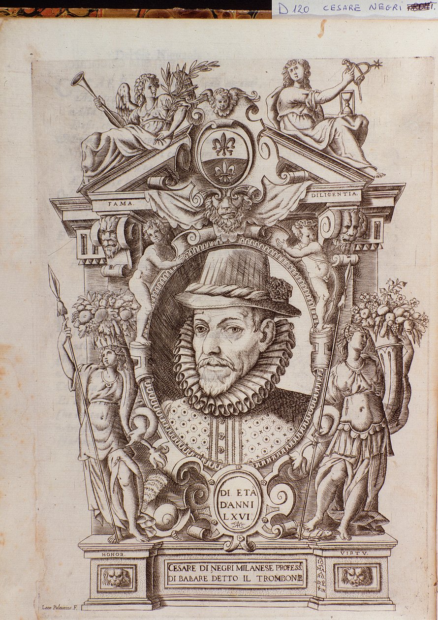 Portrét Cesare Blacka zvaného Il Trombone (1536-1604), italského tanečníka od Italian School