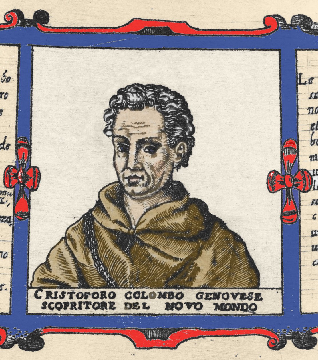 Portrét Kryštofa Kolumba (1451-1506), detail Atlasu Urbano Monte od Italian School