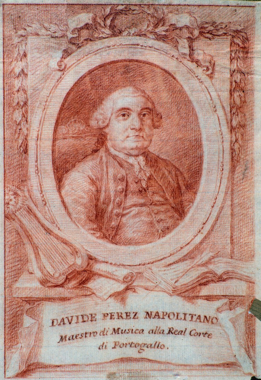 Portrét Davida Pereze (1710-1778), italského skladatele. od Italian School