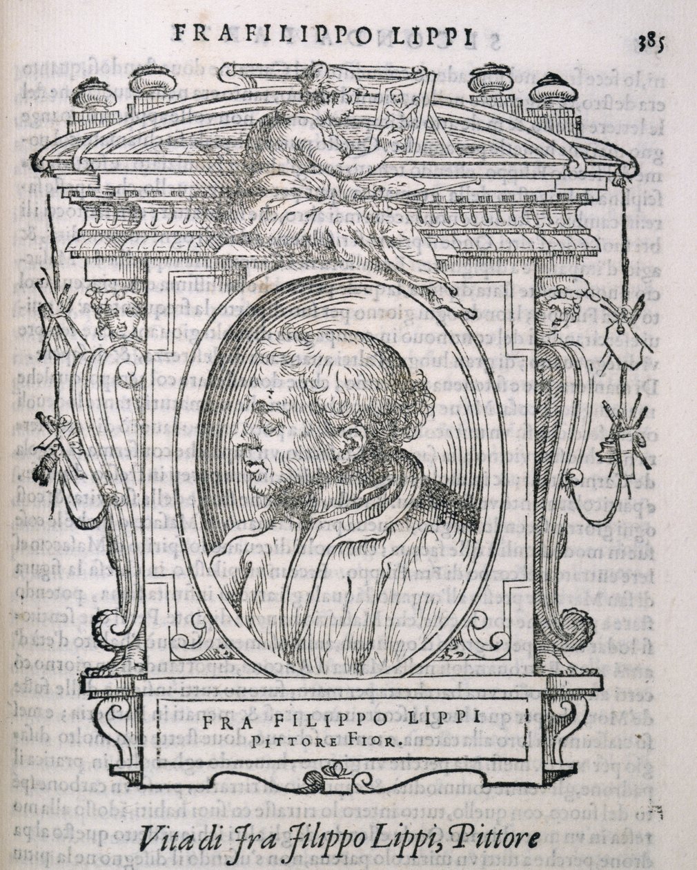 Portrét Fra Filippa Lippiho (asi 1406-69) z Vasaris Lives of the Artists, poprvé publikován v roce 1550 od Italian School