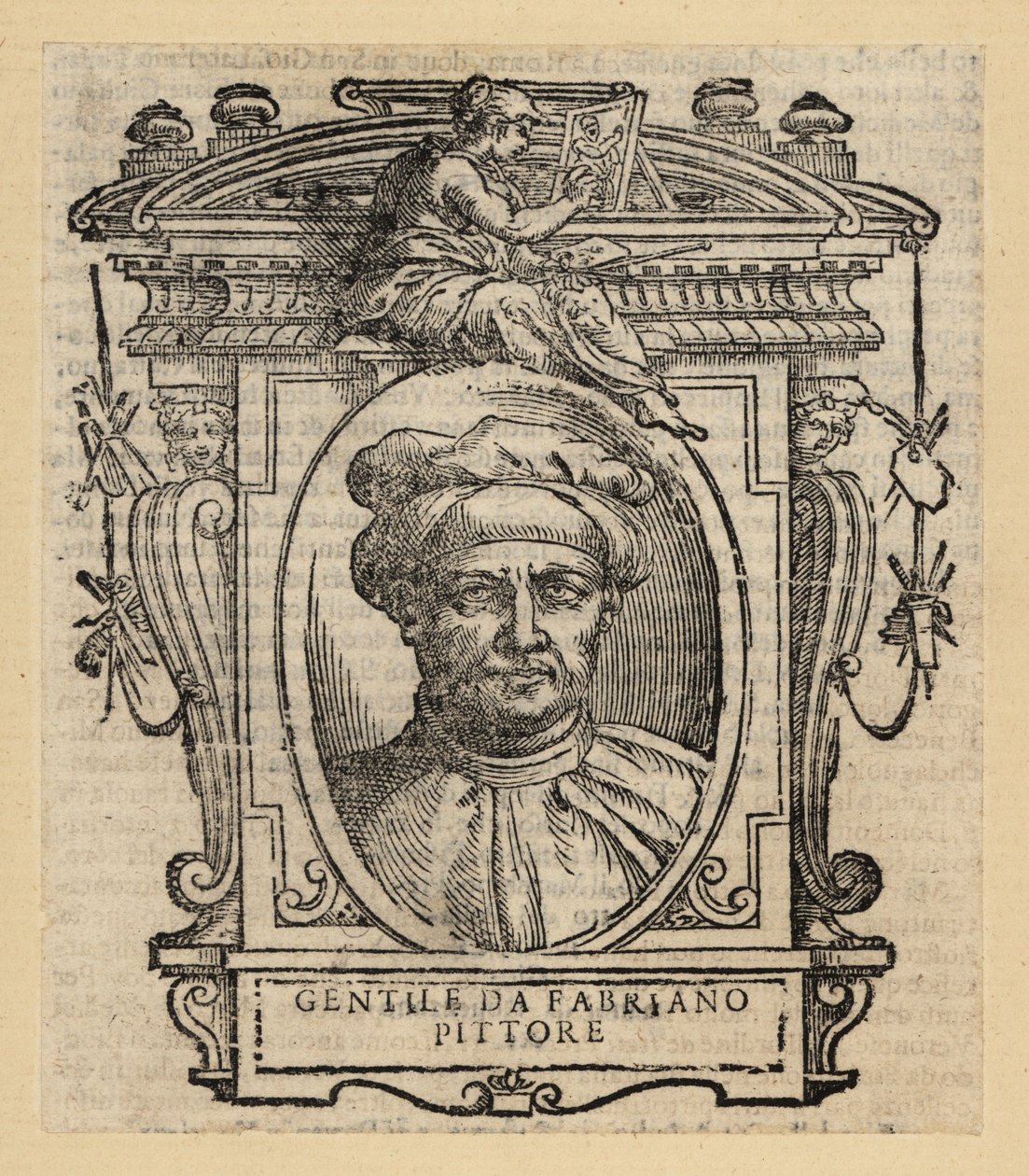 Portrét Gentile da Fabriano, italský malíř, mezinárodní gotický styl, circa 1370-1427 od Italian School
