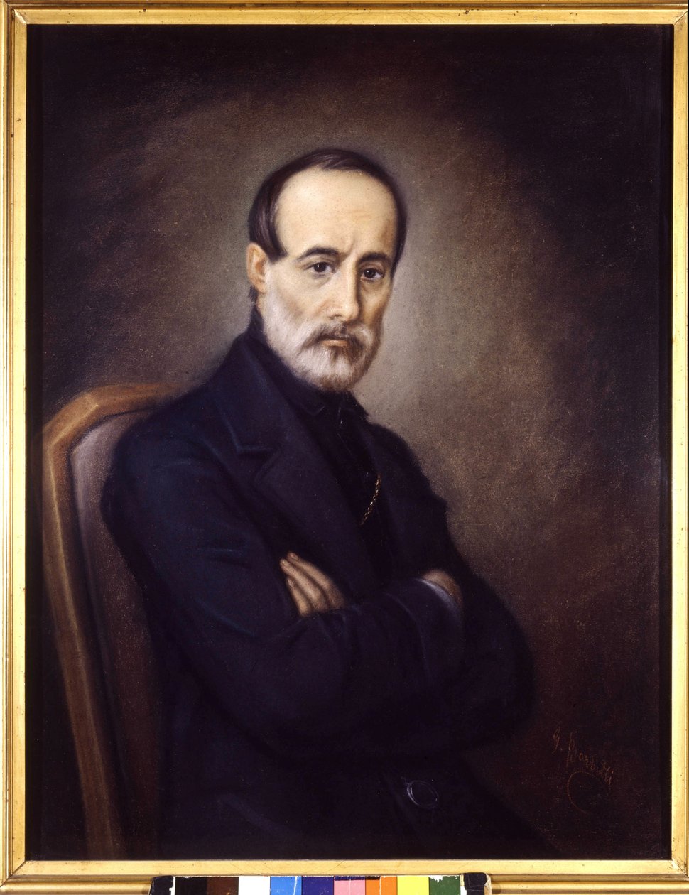 Portrét Giuseppe Mazziniho (1805 nebo 1808 - 1872). malířství 19. století. Muzeum Risorgimento. Milán od Italian School