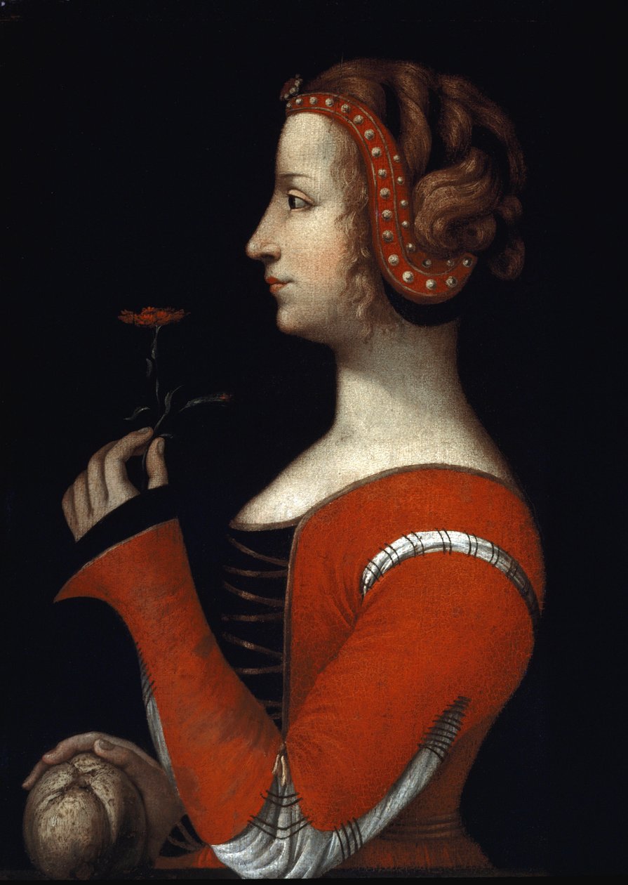 Portrét Laure (Laura) od Noves (1308-1348), ženy Aimee z Petrarcy (Francesco Petrarca) Malba italské školy 16. století. Londýn, Victoria and Albert Museum od Italian School