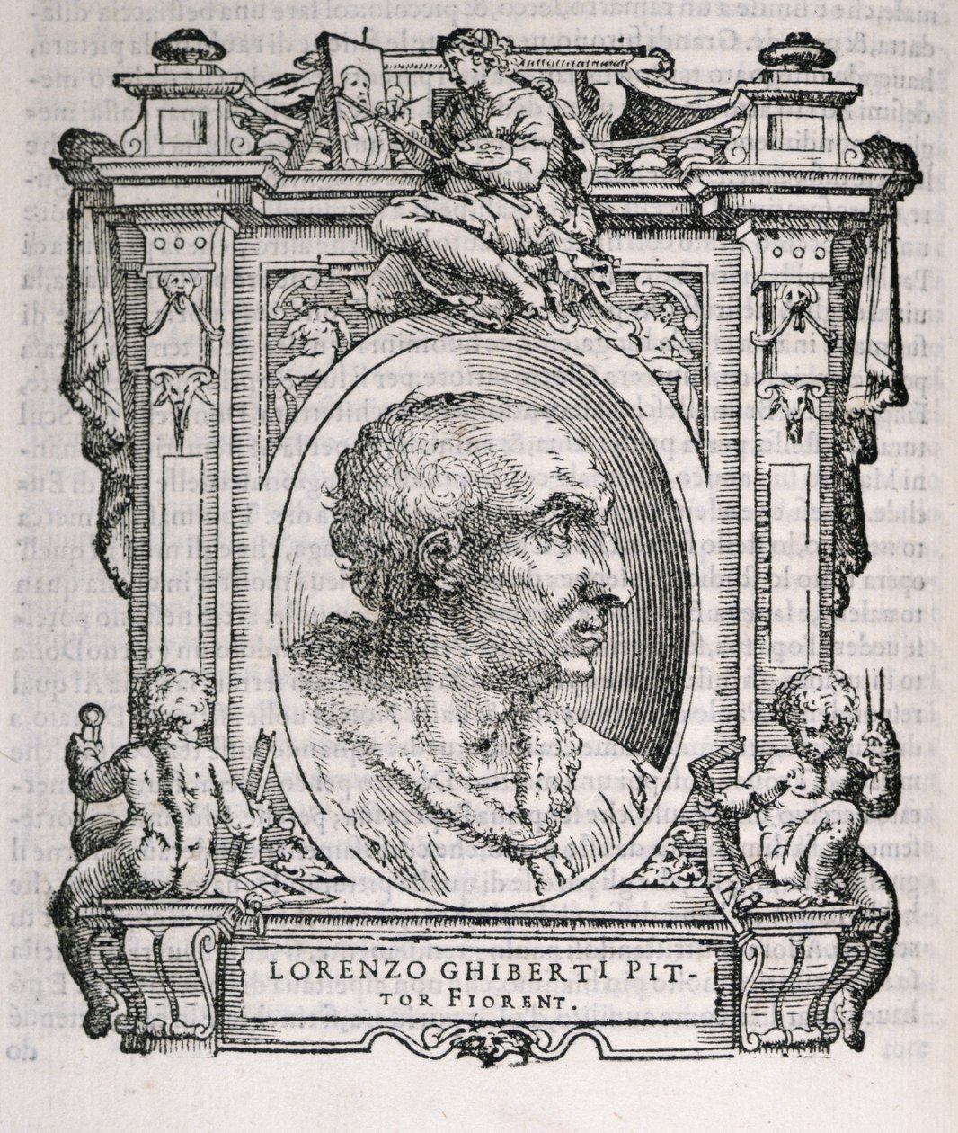 Portrét Lorenza Ghibertiho (1378-1455) z Vasarisových Životů umělců, poprvé vydaných roku 1550 od Italian School