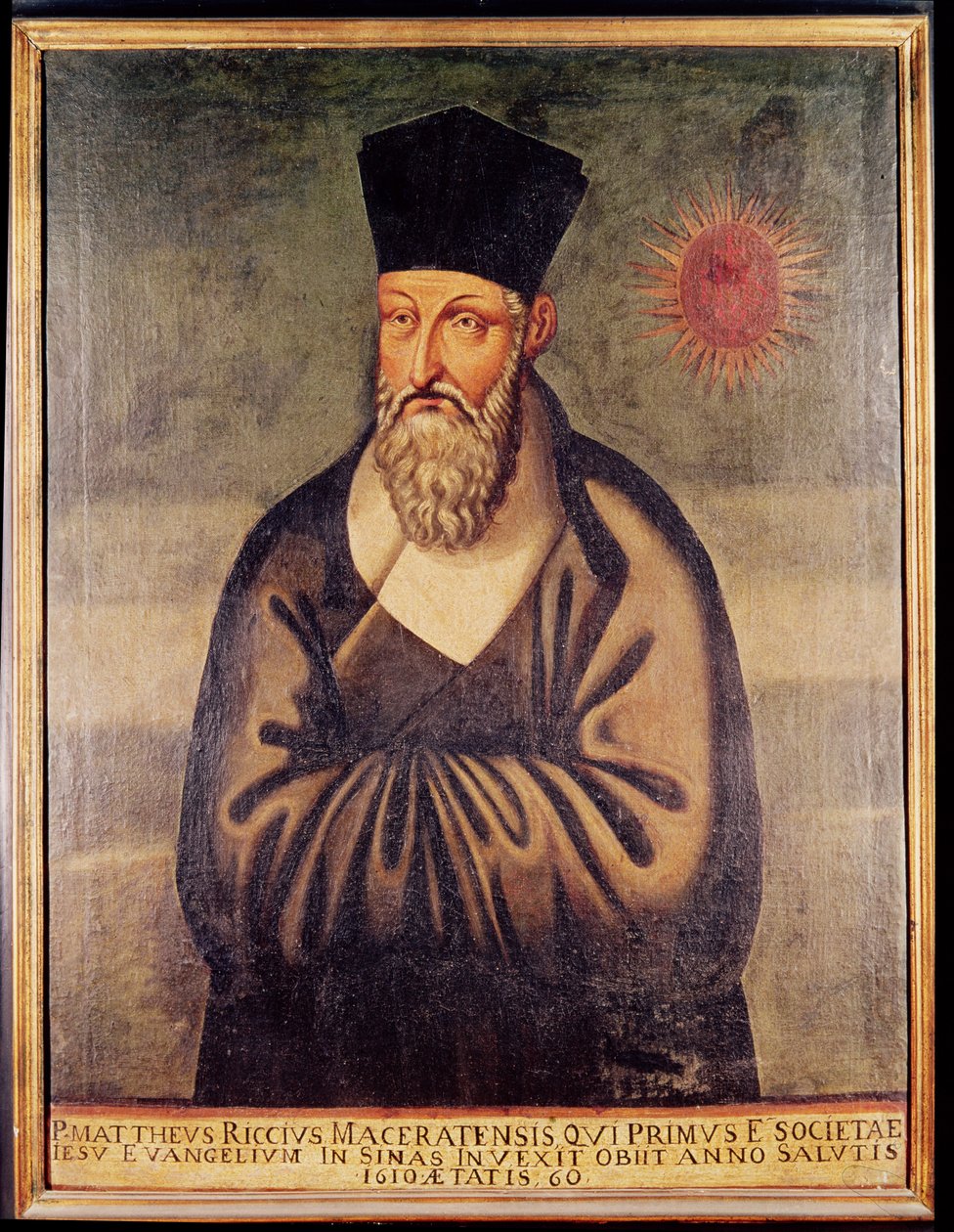 Portrét Mattea Ricciho (1552-1610) italský misionář, zakladatel jezuitské misie v Číně (panel) od Italian School