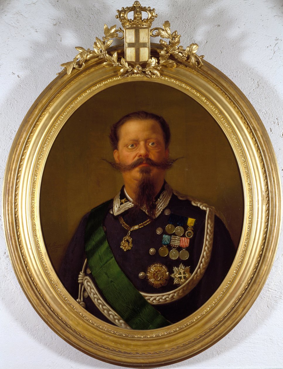 Portrét italského krále Vittoria Emanuela II. (Victor Emmanuel) (Victor-Emmanuel) (1820-1870) Anonymní obraz. Soukromá sbírka z 19. století - Portrét italského krále Viktora Emanuela II. (Vittorio Emanuele II.) (1820-1870). Anonymní malování od Italian School