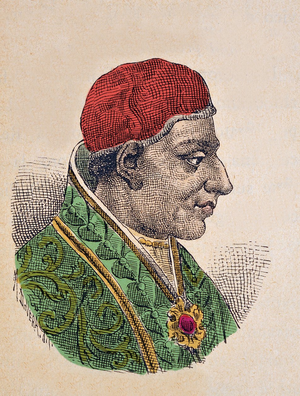 Portrét papeže Adriena Iera (Adrian I nebo Hadrian nebo Adriano nebo Hadrianus) (772-795) od Italian School