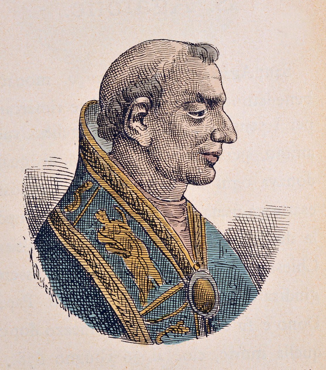 Portrét papeže Donuse (Dono nebo Domno) (676-678) od Italian School