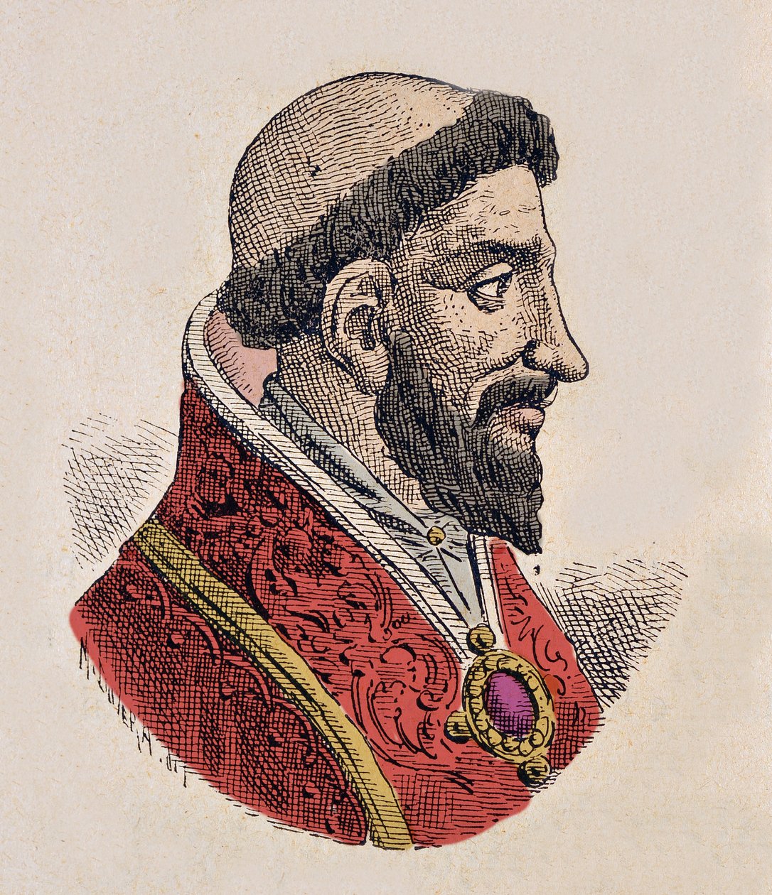 Portrét papeže Etienna VIII (Stephen, Stefano nebo Stephanus) (939-942) od Italian School