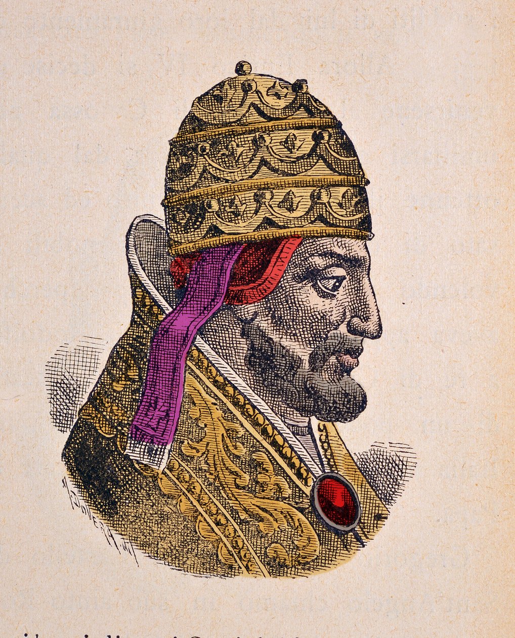 Portrét papeže Gregoire VII (Gregorio, Gregorius nebo Gregory) (1073-1085) od Italian School