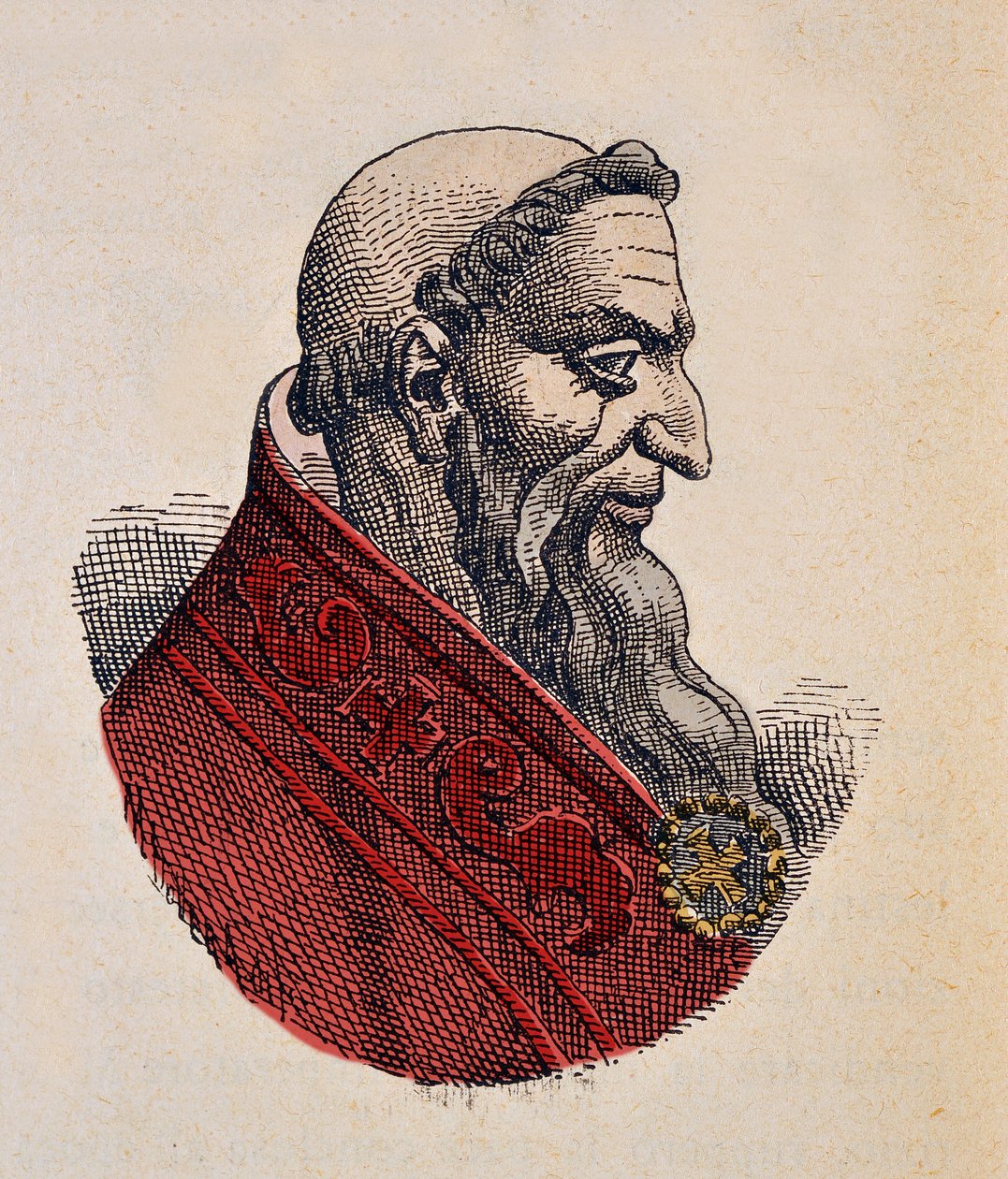 Portrét papeže Honoria Iera (Onorio) (625-638) od Italian School
