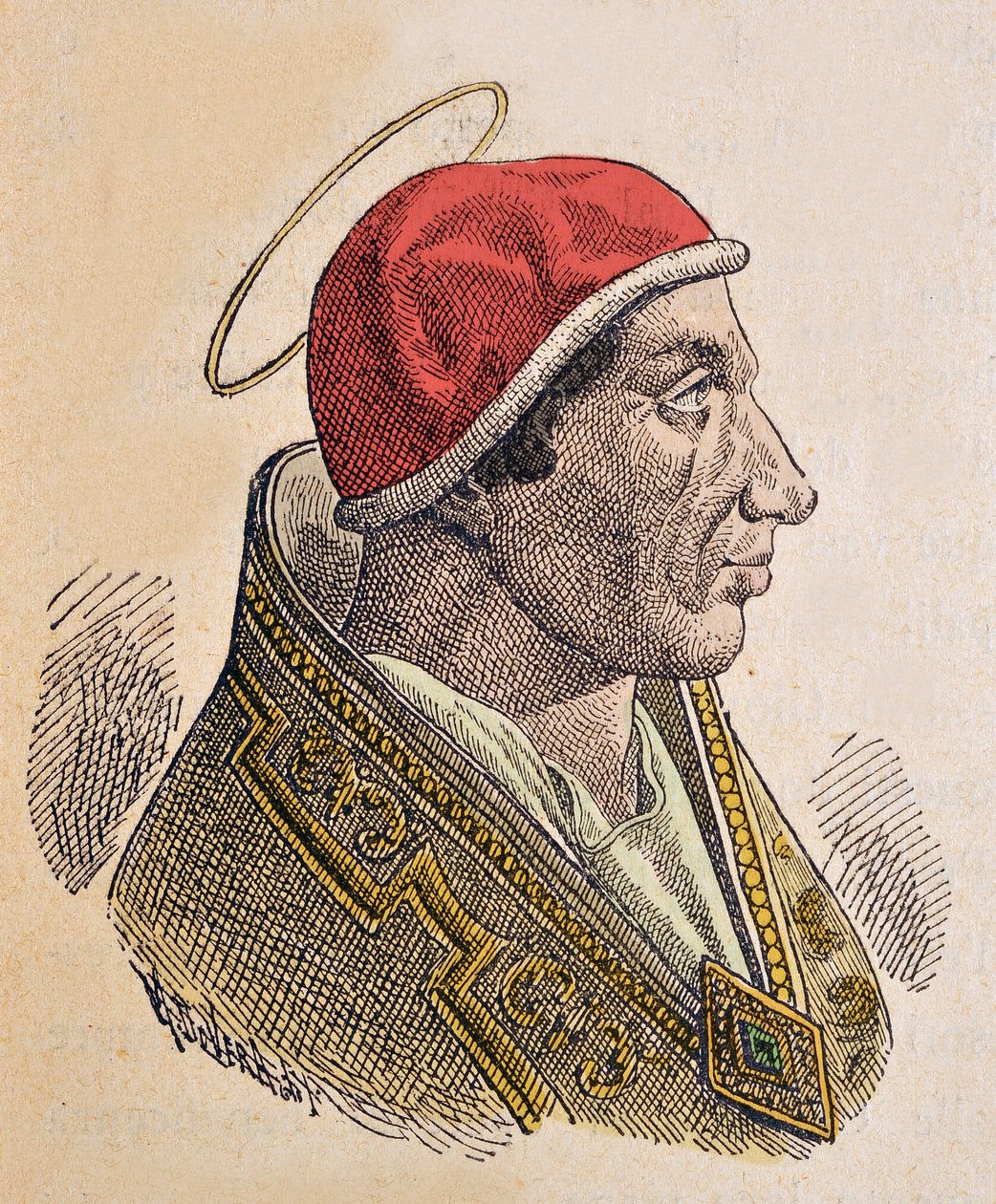 Portrét papeže Hormisdas (Ormisda) (514-523) od Italian School