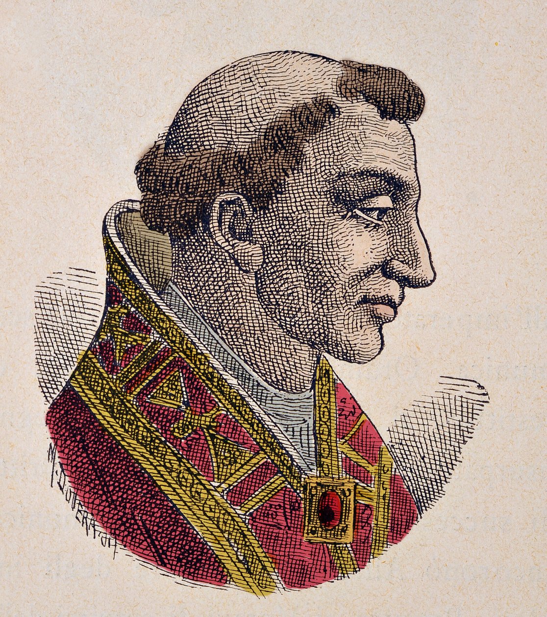 Portrét papeže Jana VIII. (Giovanni, Ioannes) (872-882) od Italian School