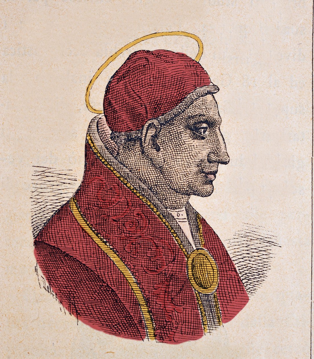 Portrét papeže Jana VI. (Giovanni nebo Ioannes) (701-705) od Italian School