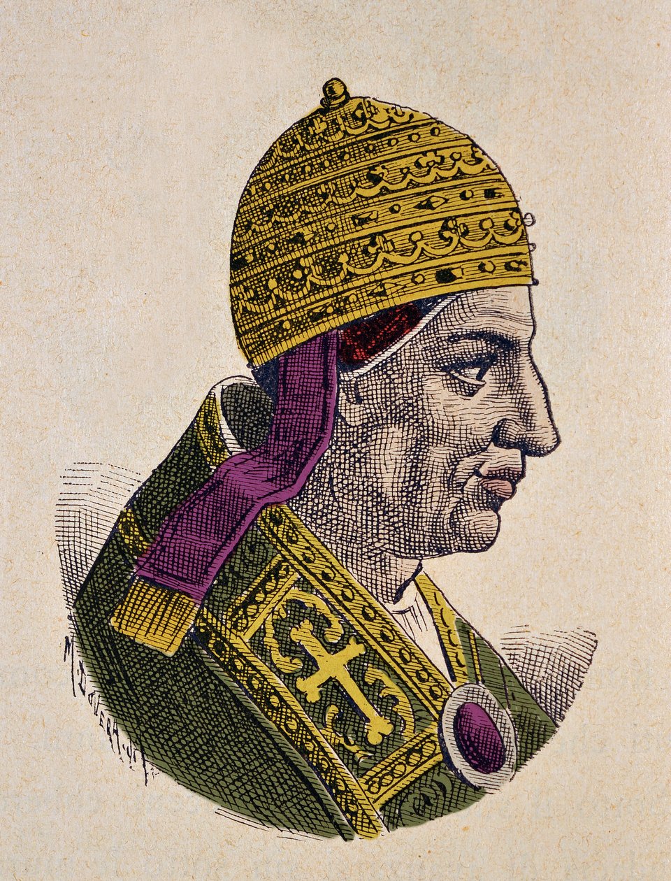 Portrét papeže Nicolase Ier le Grand (Nicola I, Nicholas nebo Nicolo nebo Niccolo nebo Nicolaus) (858-867) od Italian School