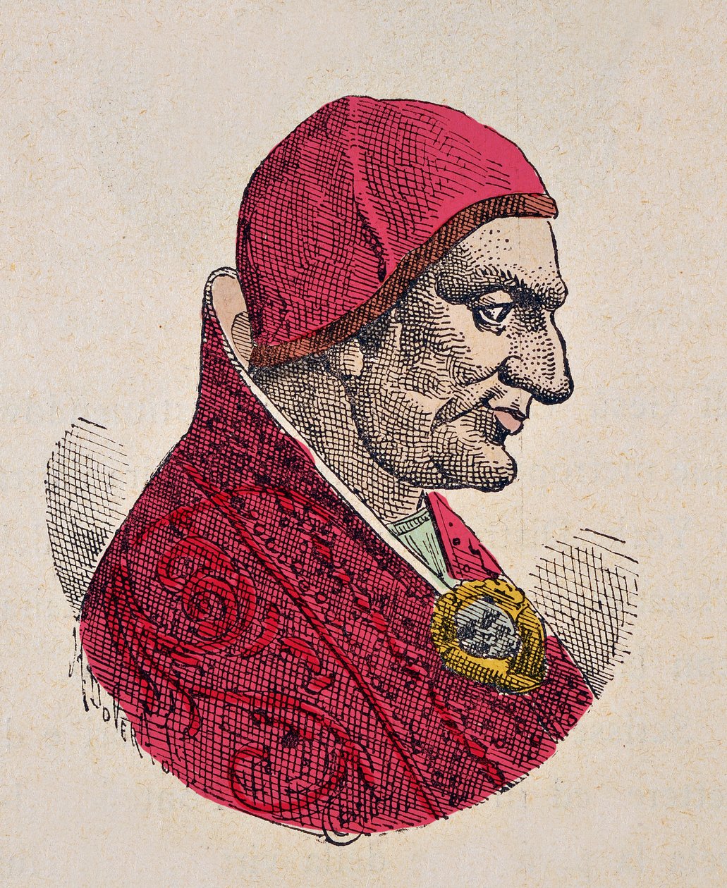 Portrét papeže Sabiniena (Sabinian nebo Sabiniano nebo Sabinianus) (604-606) od Italian School