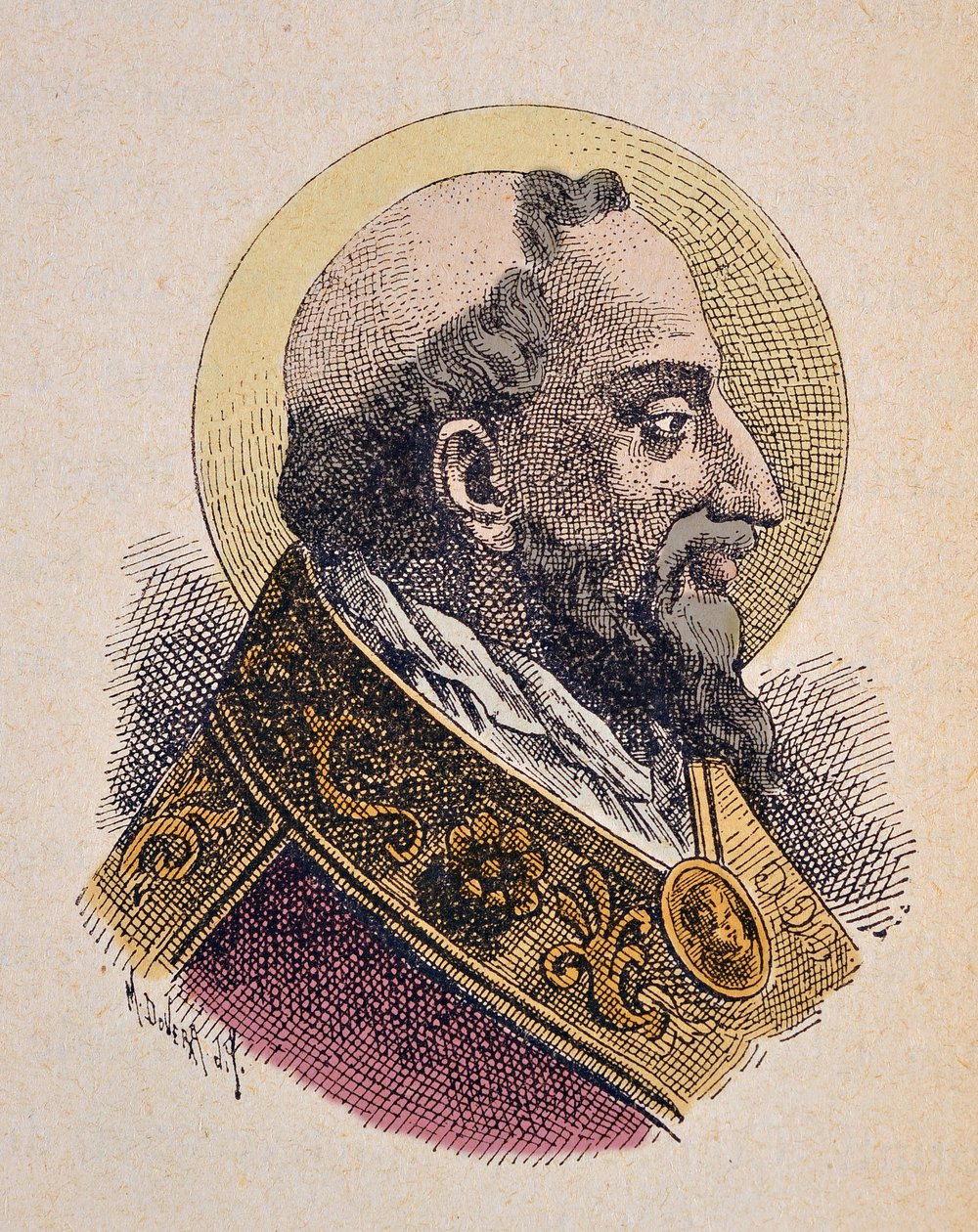 Portrét papeže Saint Klement (San Clemente nebo Clemens) Ier (88-97) od Italian School