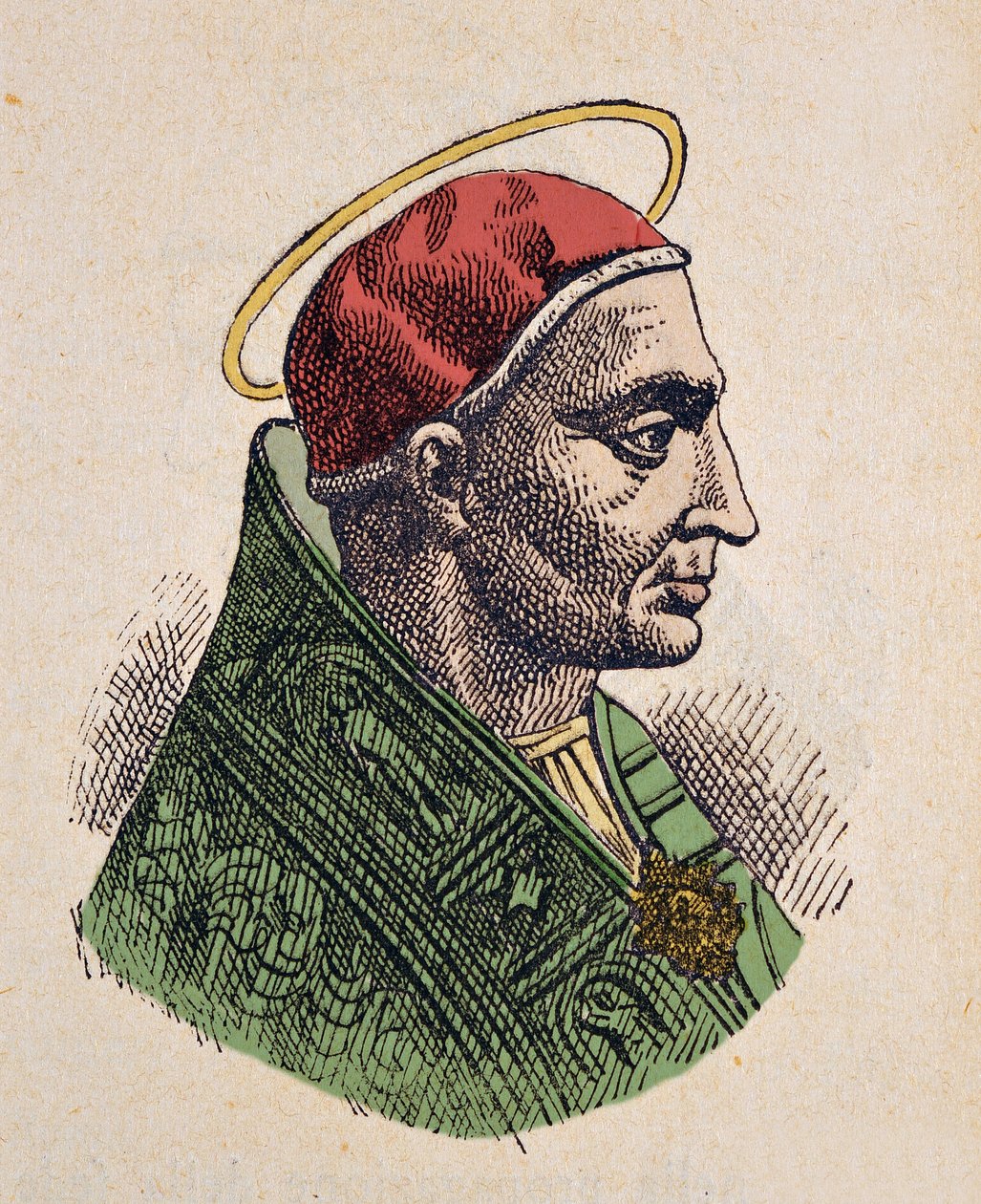 Portrét papeže Sirice (Siricius, Siricio) (384-399) od Italian School