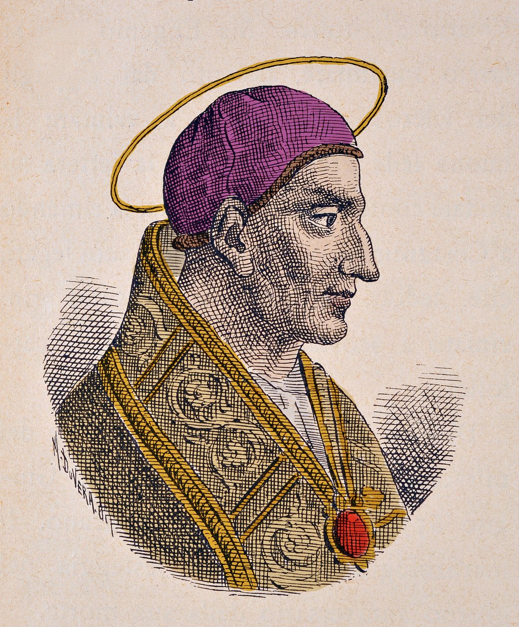 Portrét papeže Vitaliena (Vitalianus nebo Vitaliano) (657-672) od Italian School