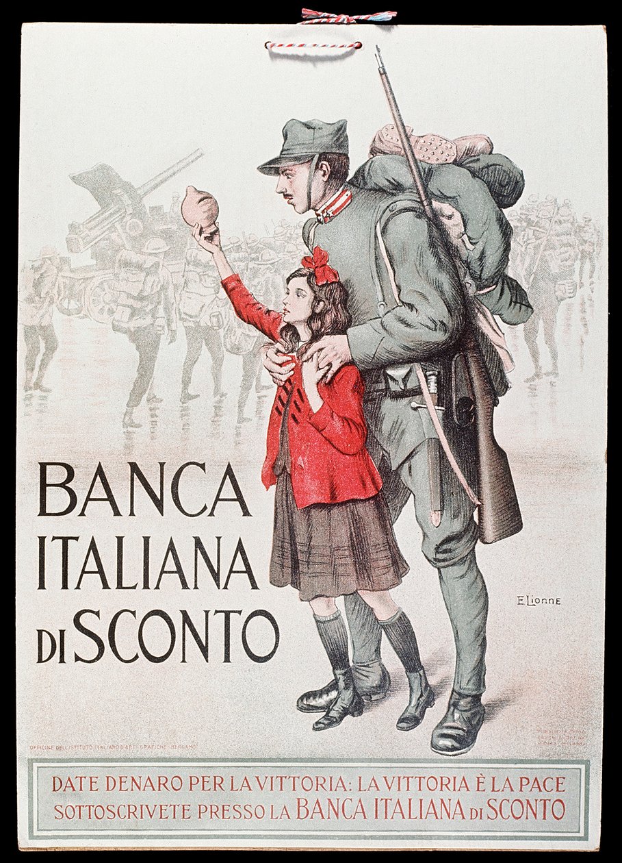 Pohlednice Banca Italiana di Sconto (italská diskontní banka), 1917-18 od Italian School