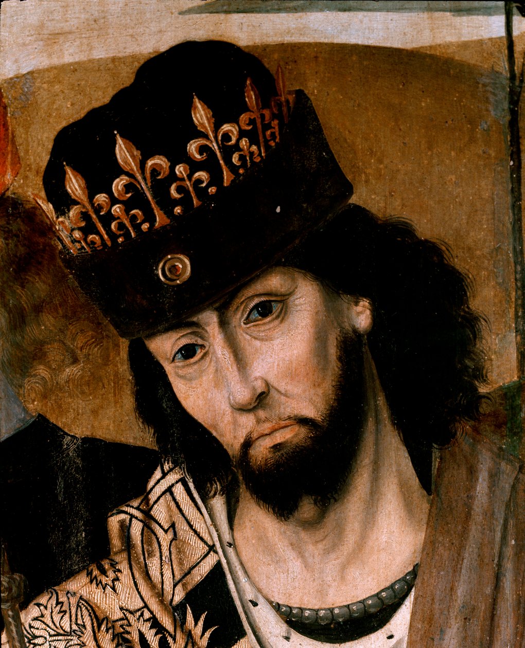 Zastoupení Roberta I. z Anjou (1278-1343), sicilského krále a vůdce Guelf Party Detail. Malba neapolské školy. Konec 15. století. Neapol, Museo Nazionale di Capodimonte od Italian School