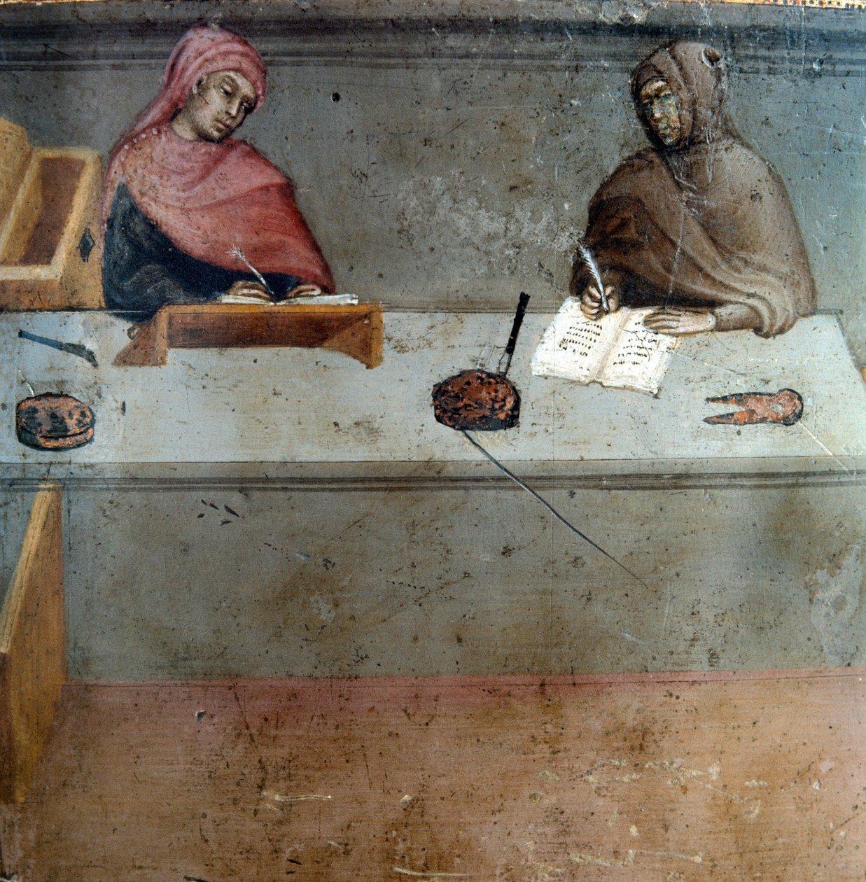 Reprezentace camerlingvisty, asistenta opisovače Anonymní malba na dřevě Biccherny (obálka účetního rejstříku města Siena) 1388. Siena Archivio di Stato, Itálie od Italian School