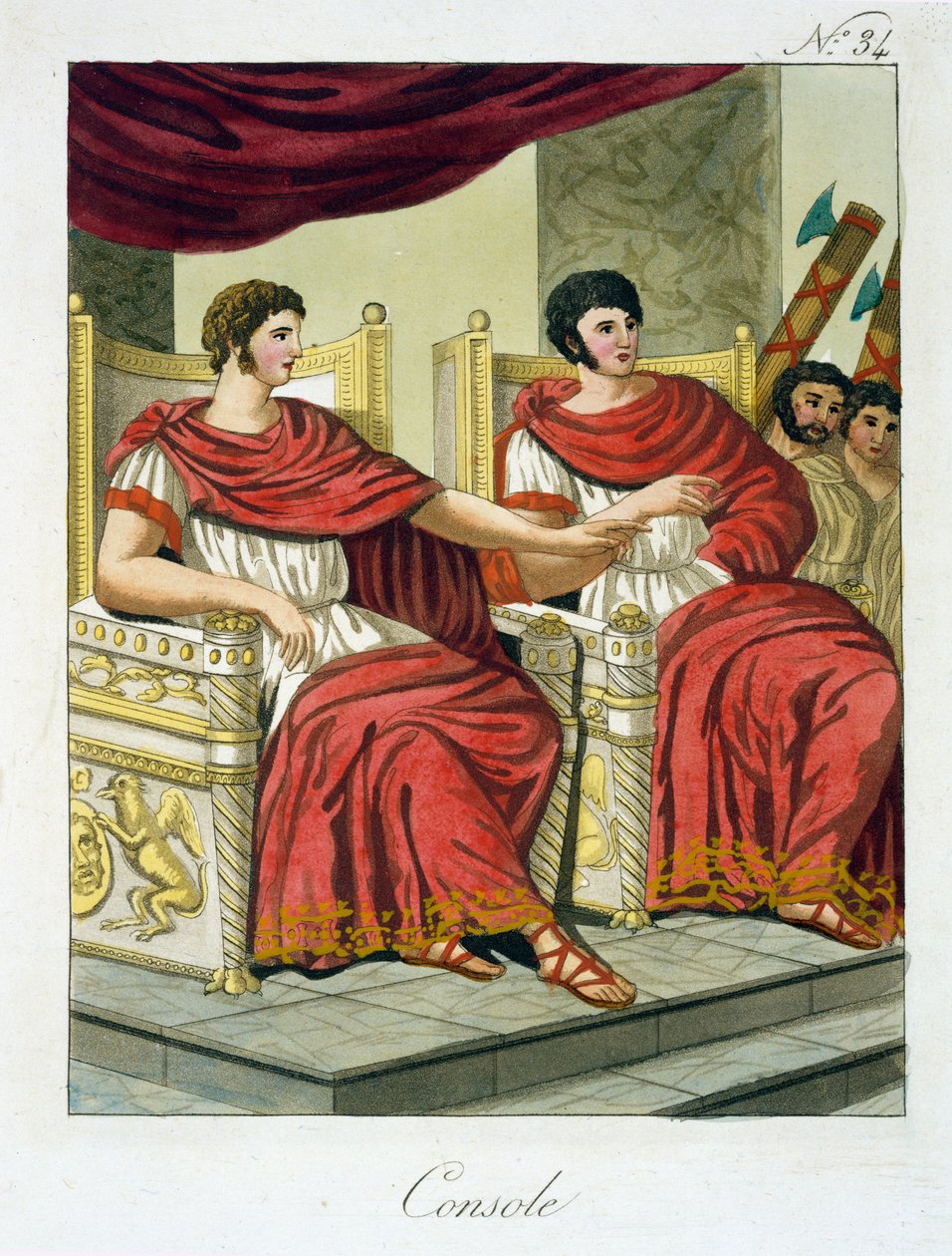 Římští konzulové, z LAntica Roma, 1825 od Italian School