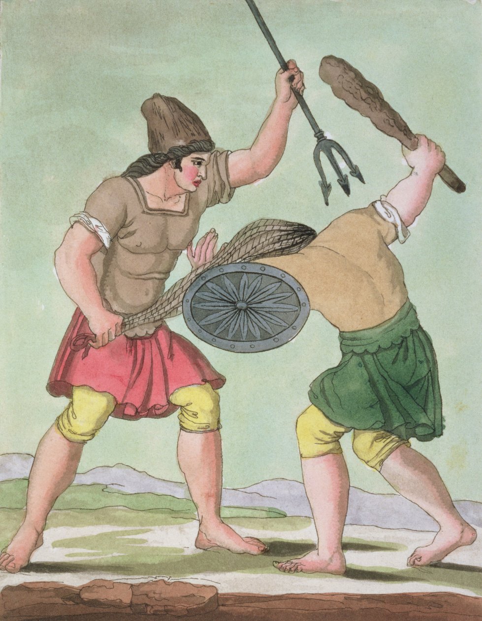 Římští gladiátoři, z LAntica Roma, 1825 od Italian School