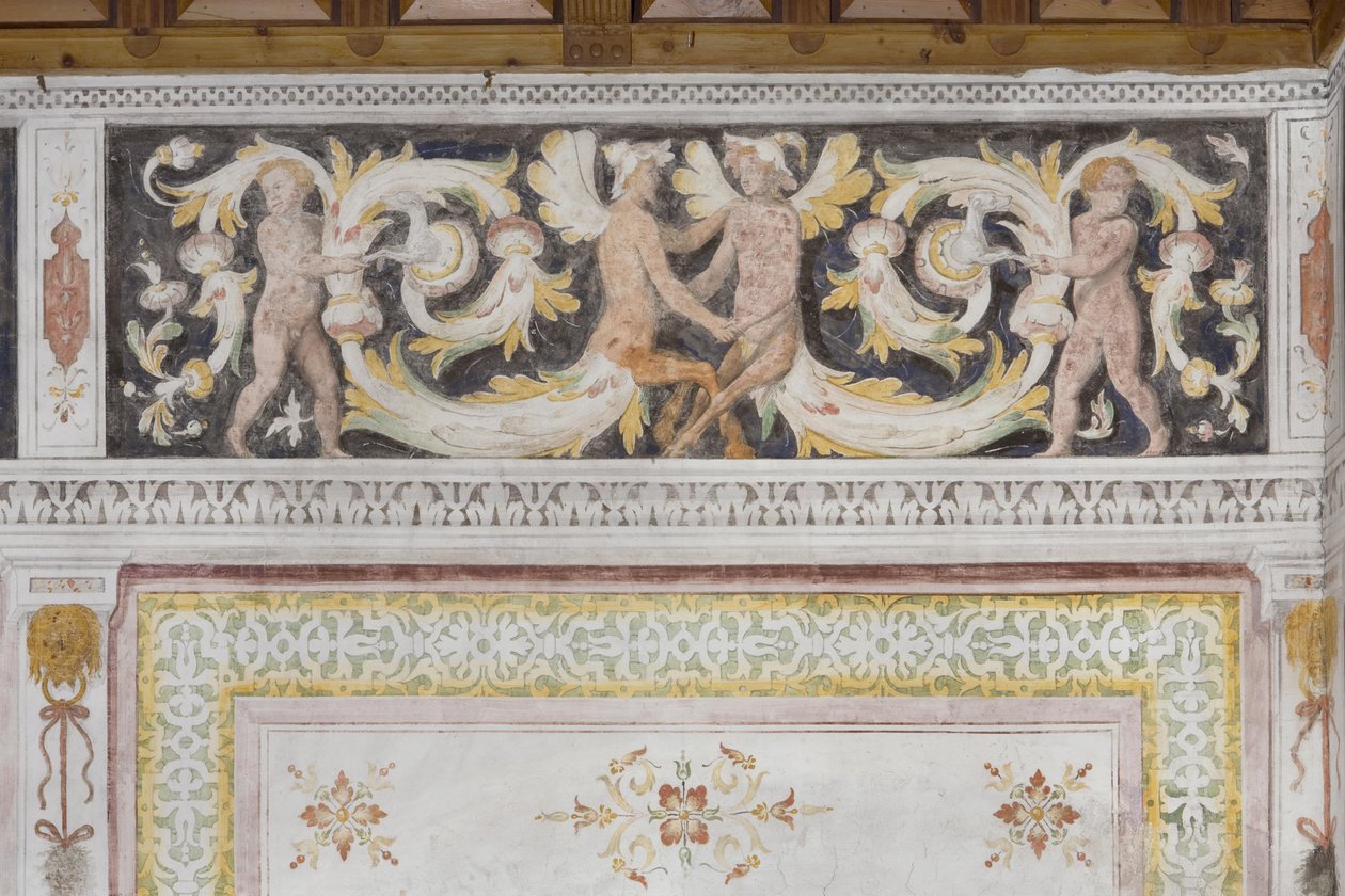 Pokoj Amorini, detail (freska) od Italian School