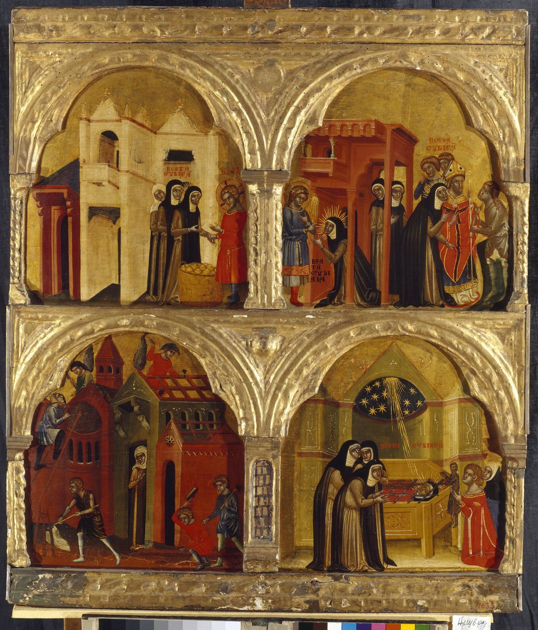 Scéna ze života Saint Julienne. Malba benátského mistra, tempera na dřevě, 2. polovina 14. století. Italské umění, středověk, gotické umění. Státní Ermitáž, Petrohrad. od Italian School