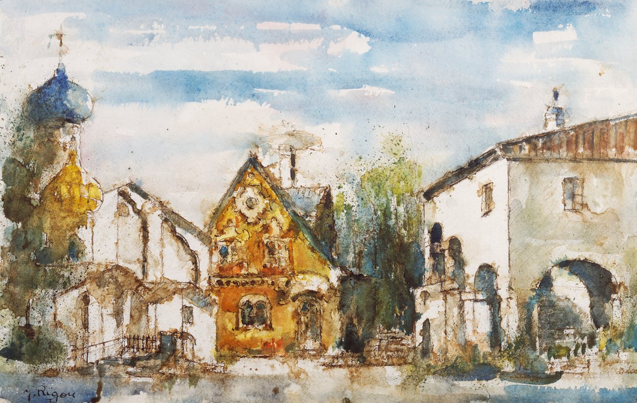 Scénografie Rigon pro operu Coppelia, Leo Delibes (1836-1891), pro divadlo La Scala, Milan Watercolor od Italian School