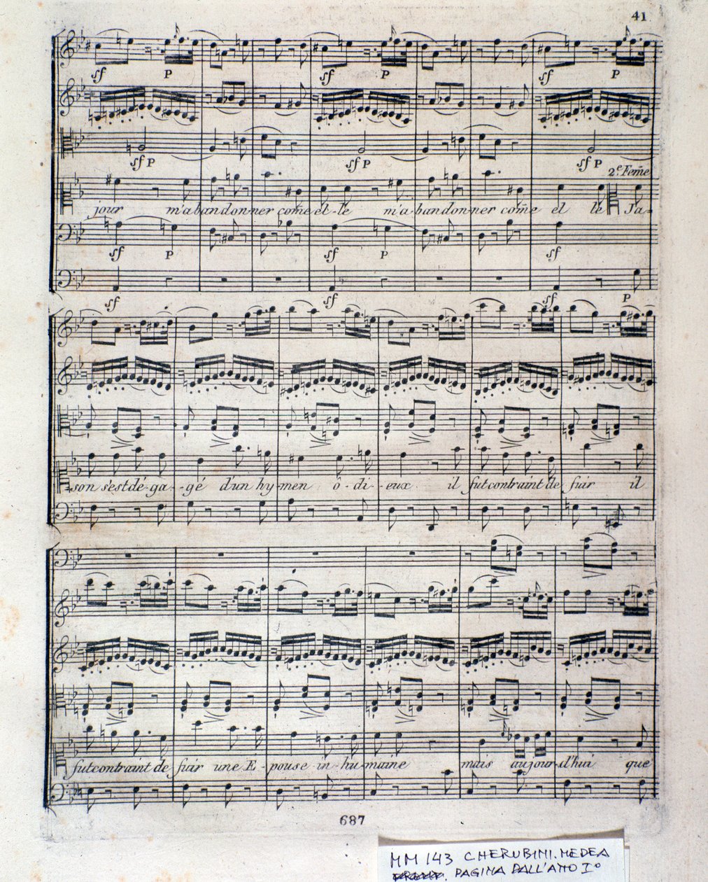 Noty z Medea (1. dějství), Opera Luigiho Cherubiniho od Italian School